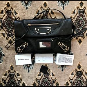 EUC Balenciaga Envelope Strap Clutch Classic Studs